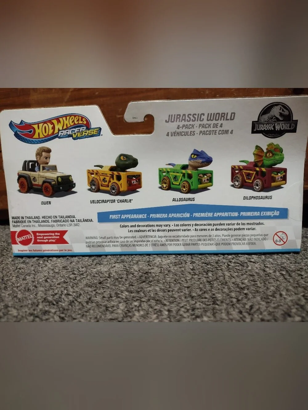 Hot Wheels Racer Verse Jurassic World Vehicles         4 Pack
